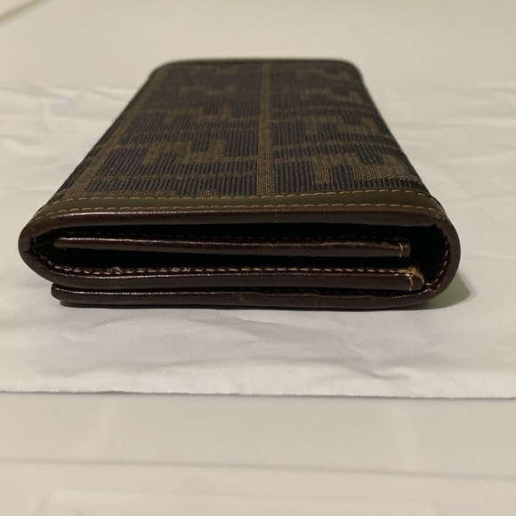 FENDI Zucca Pattern Brown Long Wallet Authentic - Picture 3 of 12